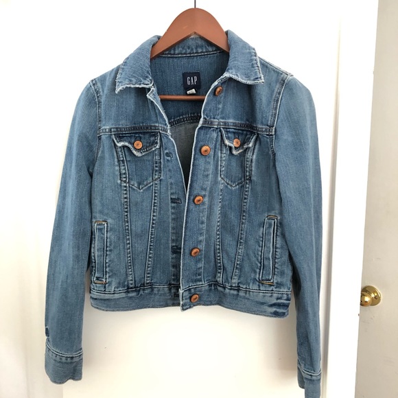 Gap 1969 distressed denim jacket Xs from 2011 bronze buttons! - Picture 1 of 14